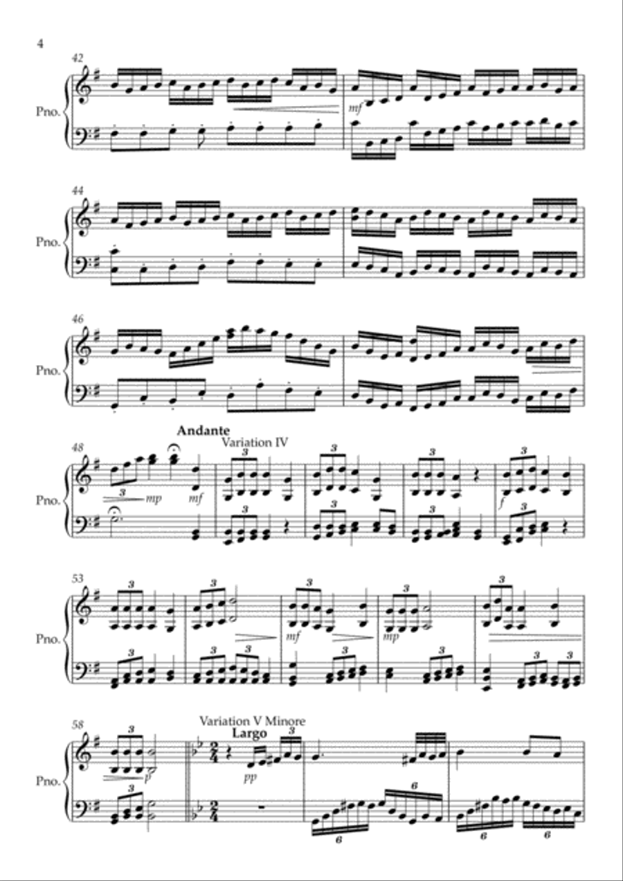 Piano variations on a folk song 