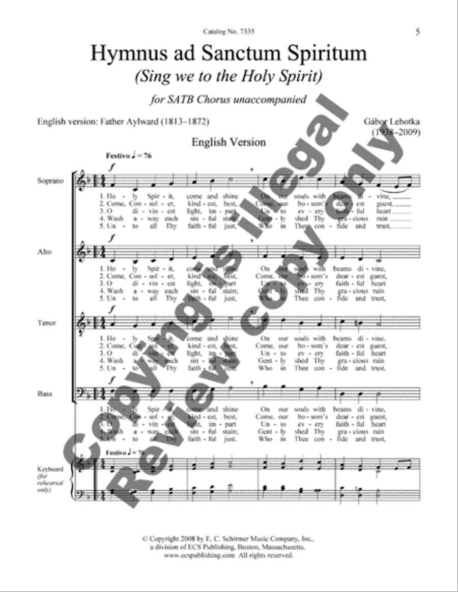 Hymnus ad Sanctum Spiritum 4-Part scores gallery preview page 5