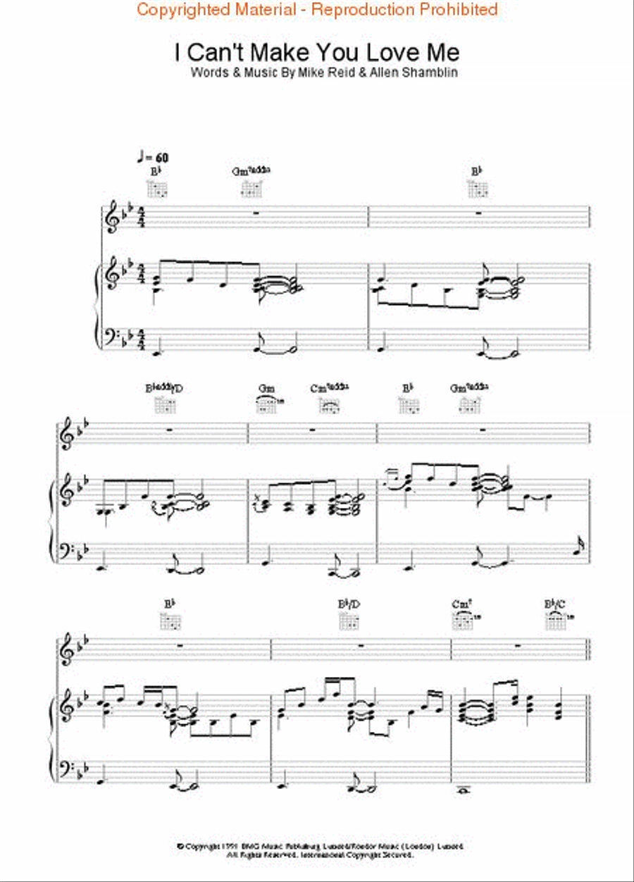 I Can't Make You Love Me I Can't Make You Love Me Piano, Vocal, Guitar scores gallery preview page 2