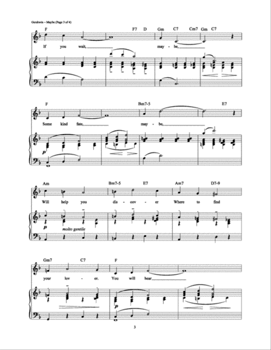 Maybe Piano, Vocal, Guitar scores gallery preview page 3