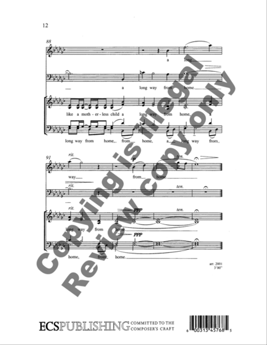 Motherless Child 4-Part scores gallery preview page 12