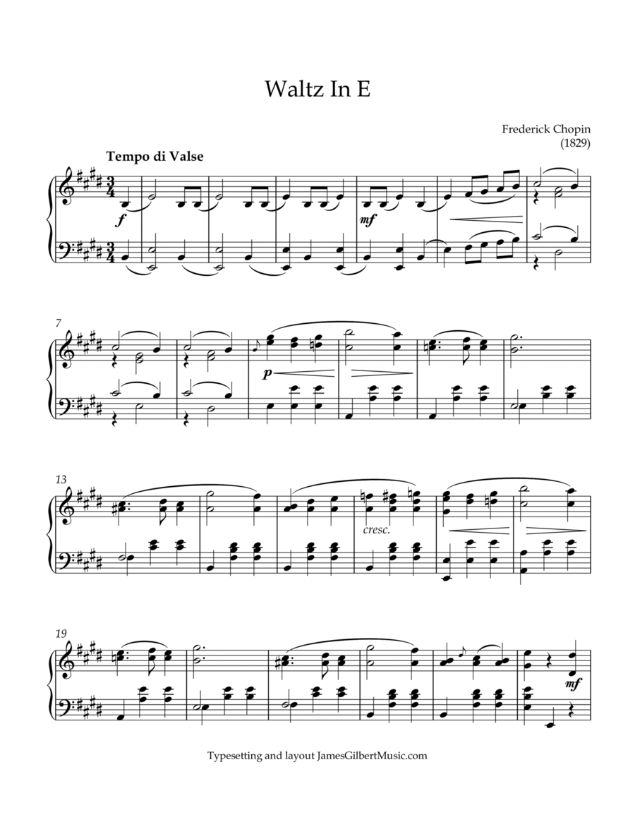 Waltz in E major Piano Method scores gallery preview page 1