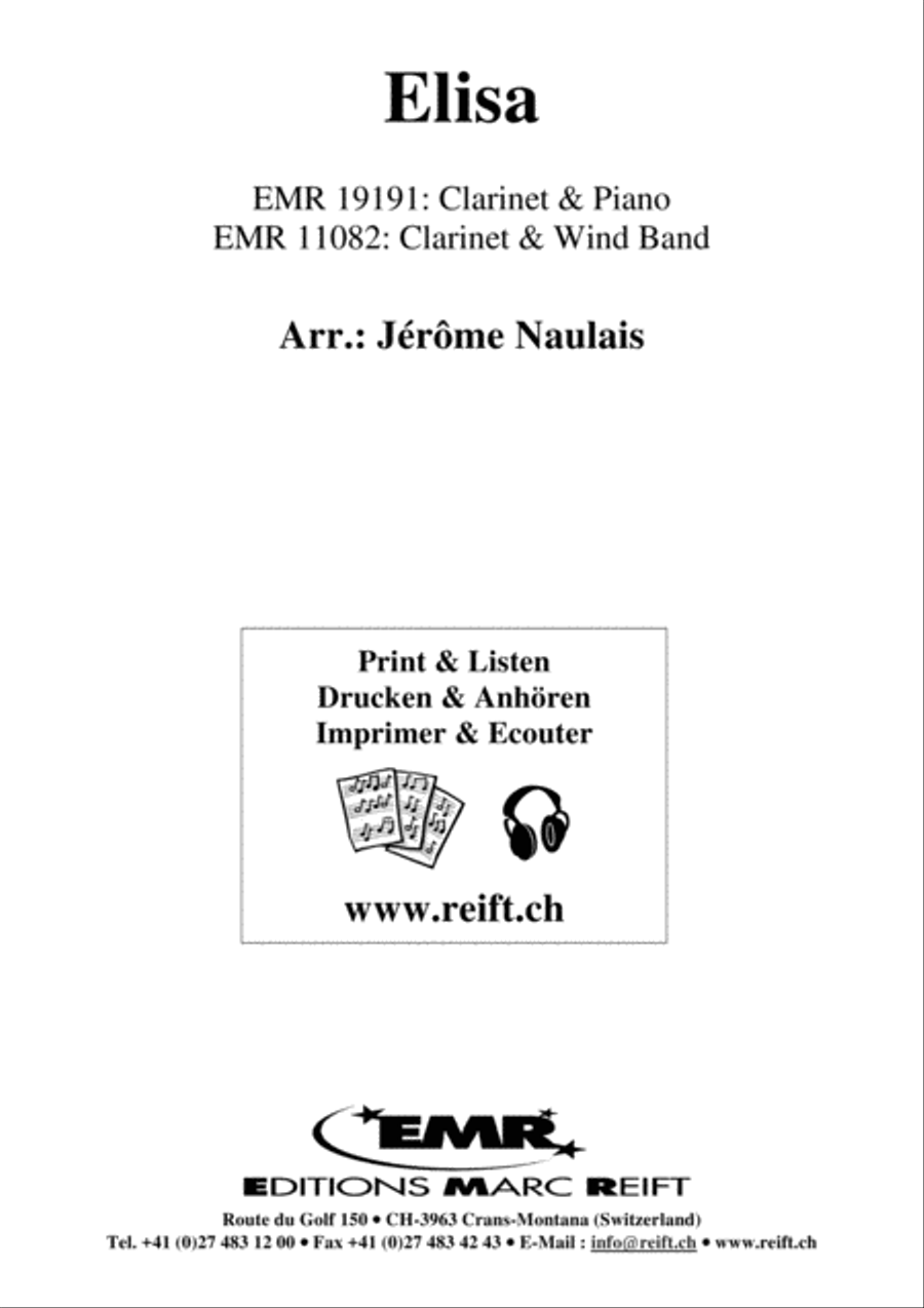 Elisa Clarinet Solo scores gallery preview page 2
