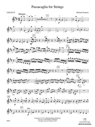 Passacaglia for Strings: 2nd Violin