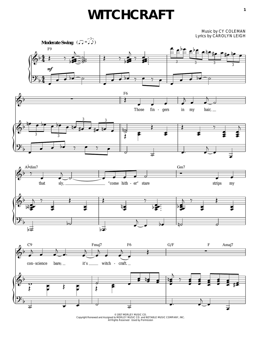 Witchcraft Witchcraft Piano, Vocal scores gallery preview page 1