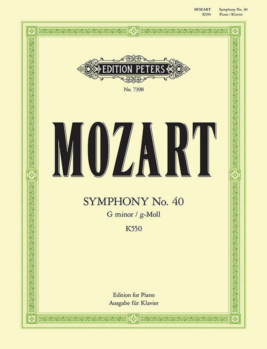 Symphony No. 40 in G minor K550 Piano Solo scores gallery preview page 1