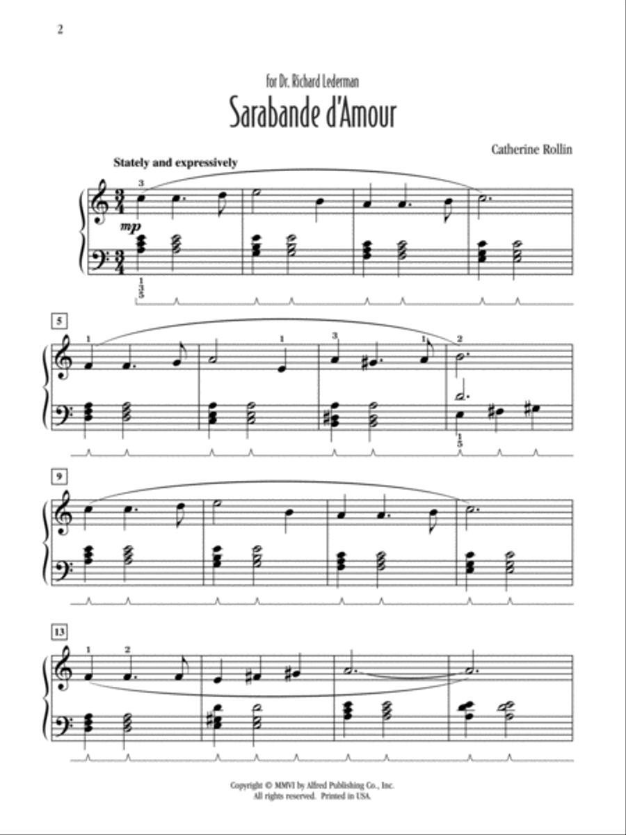 Sarabande d'Amour Sarabande d'Amour Piano Solo scores gallery preview page 2