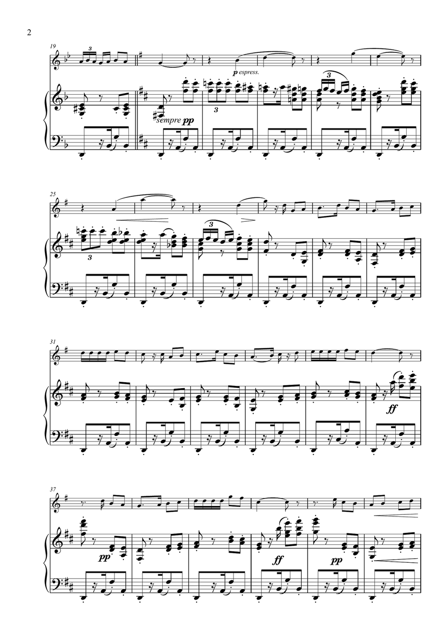 Habanera from Carmen arranged for Alto Flute and Piano Flute Solo scores gallery preview page 2