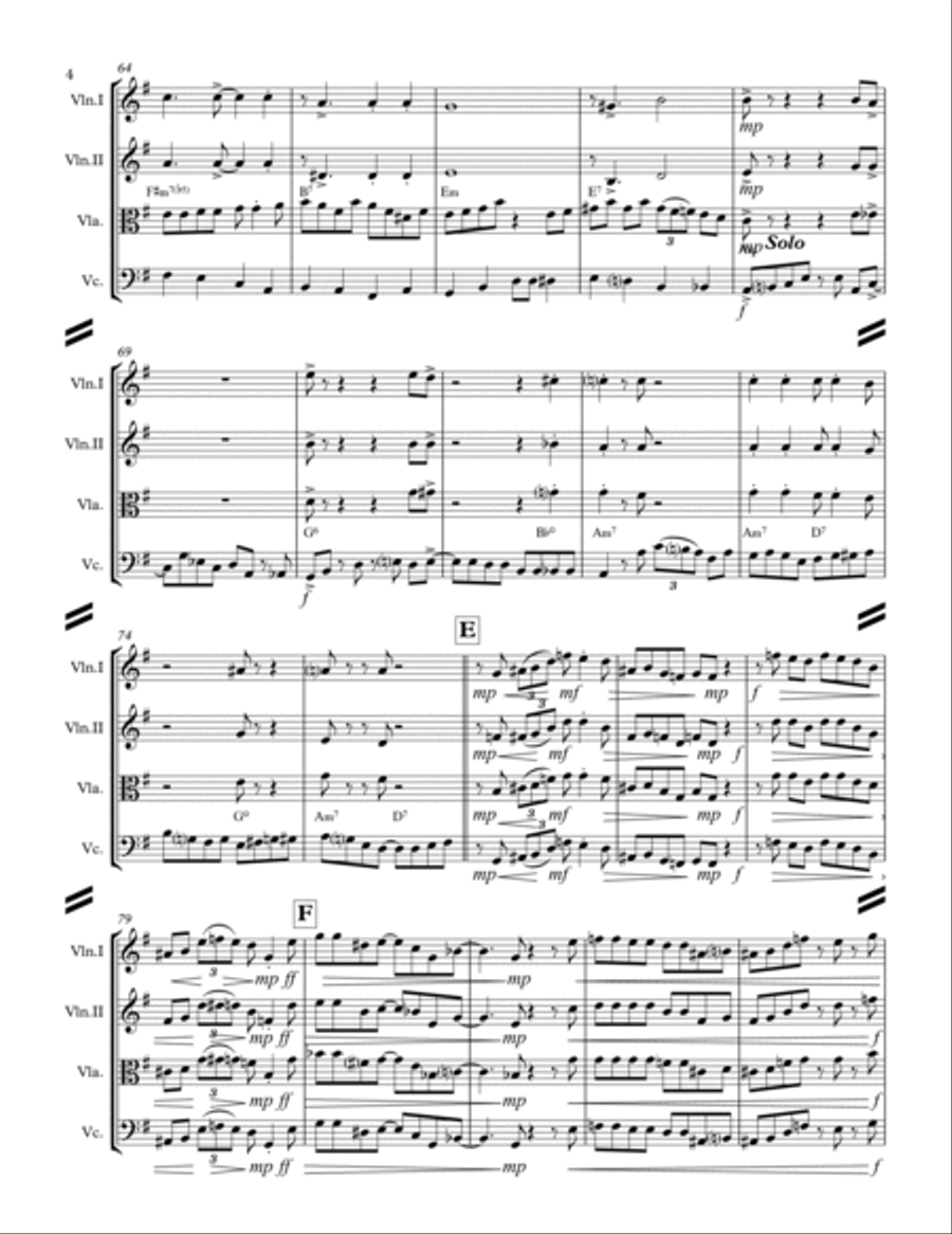 CHICAGO (That Toddlin' Town) (for String Quartet) String Quartet scores gallery preview page 5