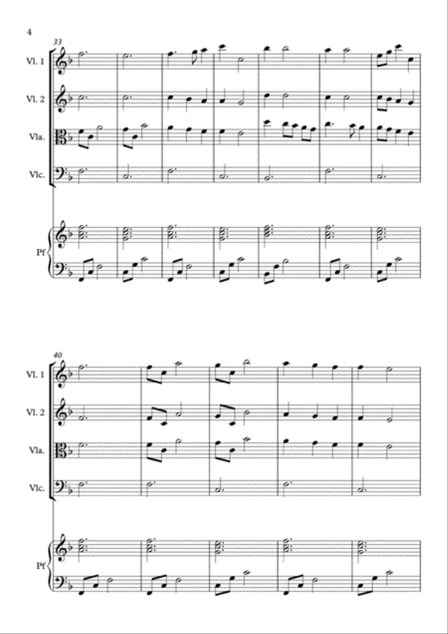 Dona Nobis Pacem (W.A.Mozart) Piano Quartet scores gallery preview page 6