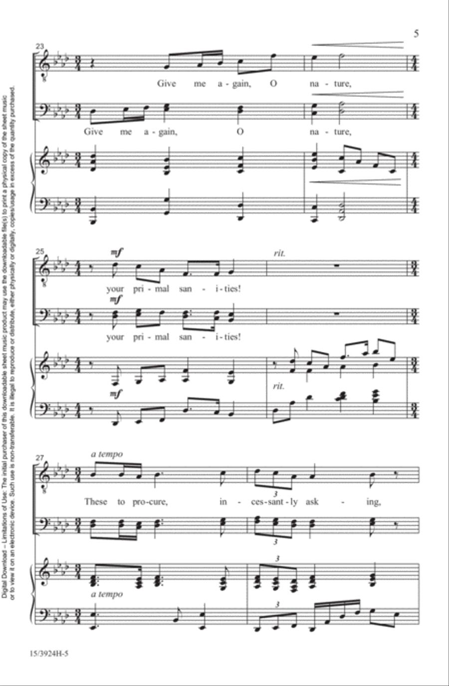 Give Me the Splendid Silent Sun TTB scores gallery preview page 5