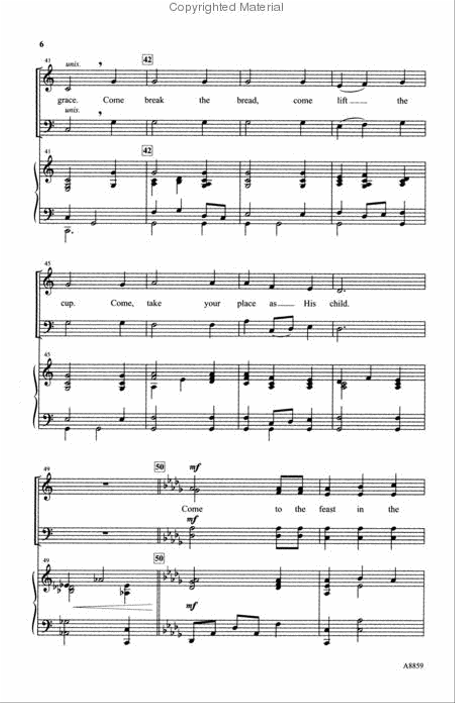 Come to the Feast Come to the Feast 4-Part scores gallery preview page 3