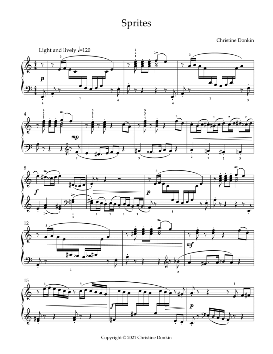 Sprites Piano Solo scores gallery preview page 1