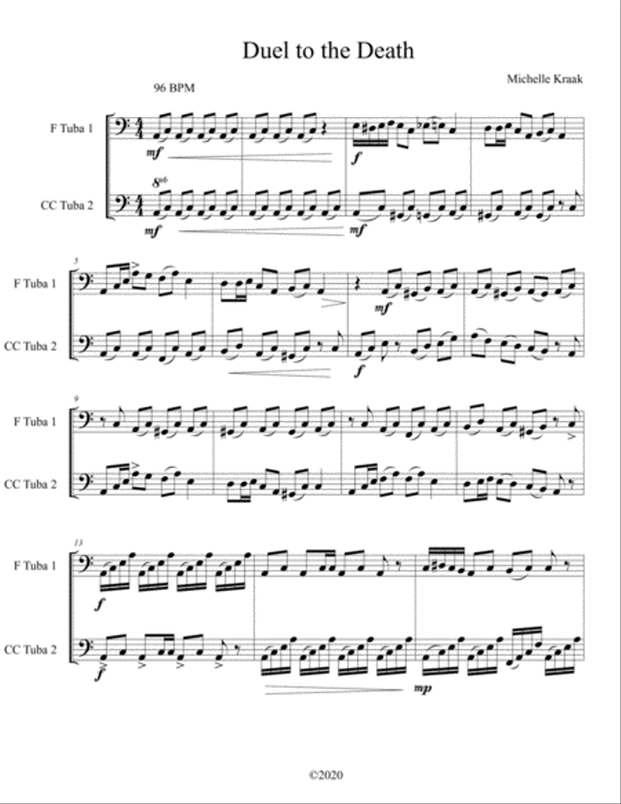Duel to the Death (Tuba Duet) Brass Duet scores gallery preview page 3
