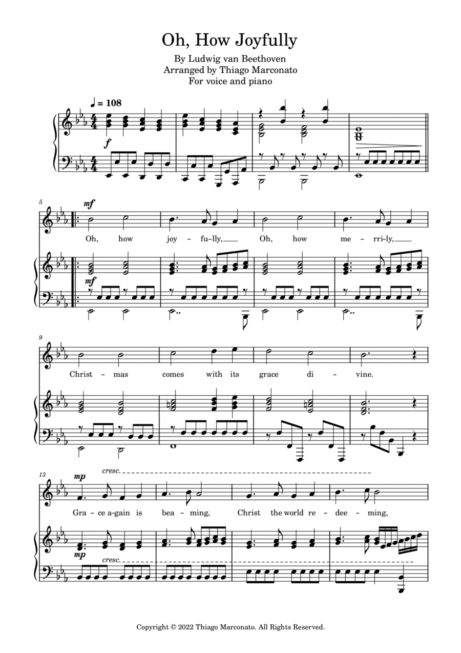 Oh, How Joyfully Voice scores gallery preview page 1
