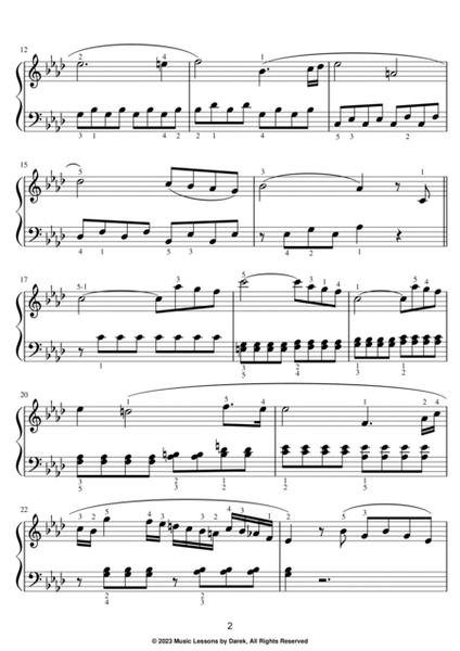 Piano Sonata No. 8 in C Minor (EASY PIANO) Op. 13, II. Adagio cantabile (Pathétique) image number null