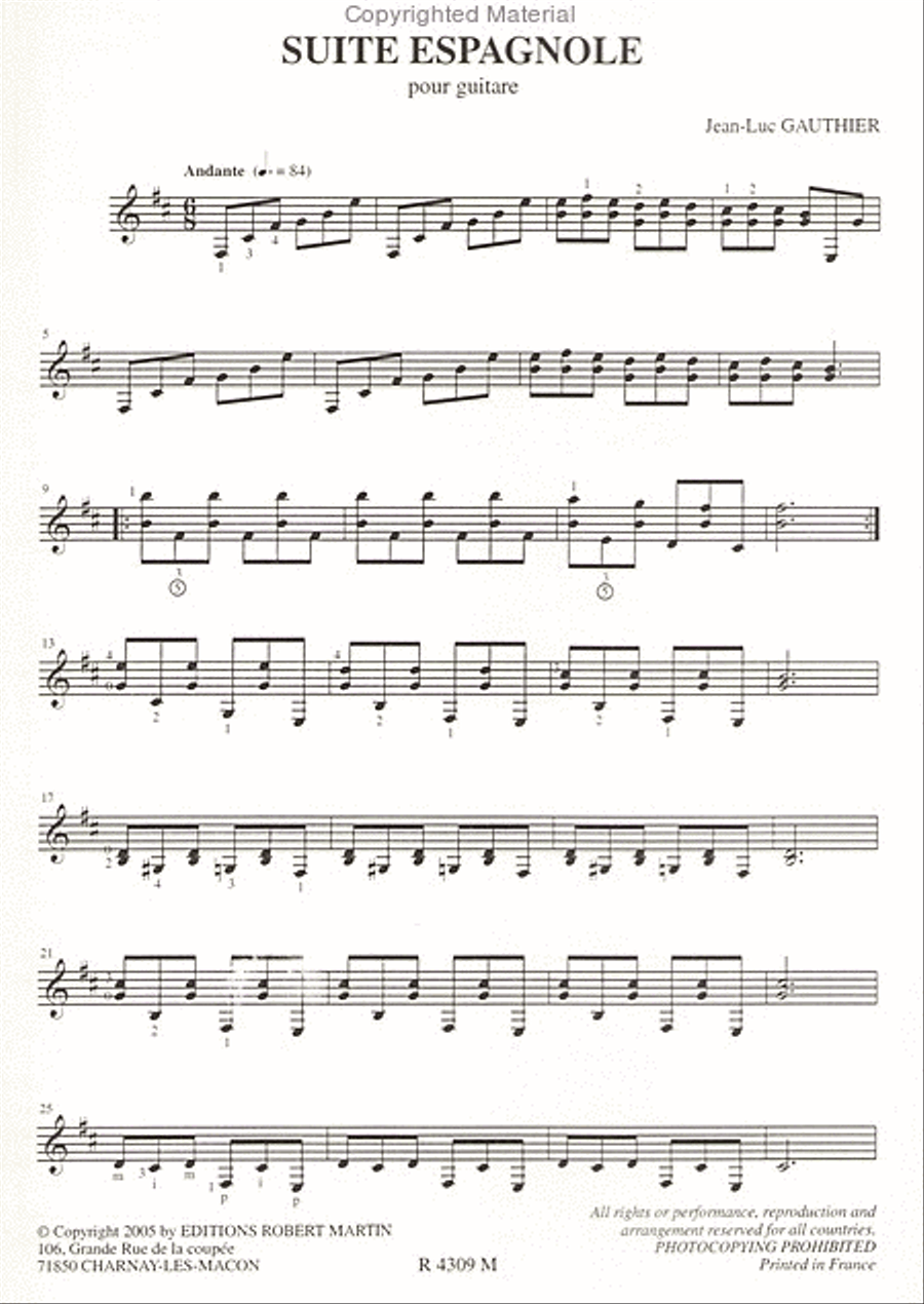 Suite espagnole Classical Guitar scores gallery preview page 2
