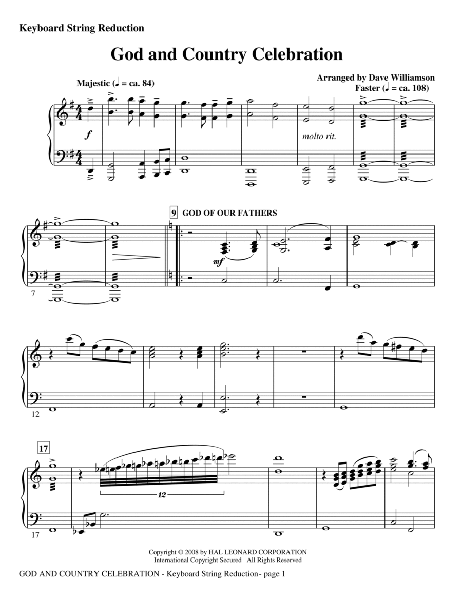 God And Country Celebration (Medley) - Rhythm Choir scores gallery preview page 1