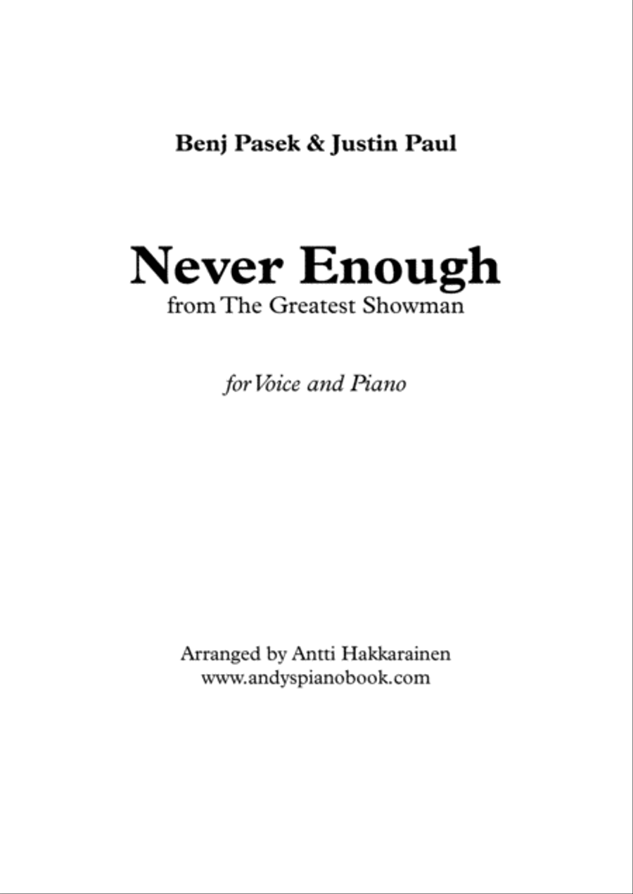 Never Enough Voice scores gallery preview page 1