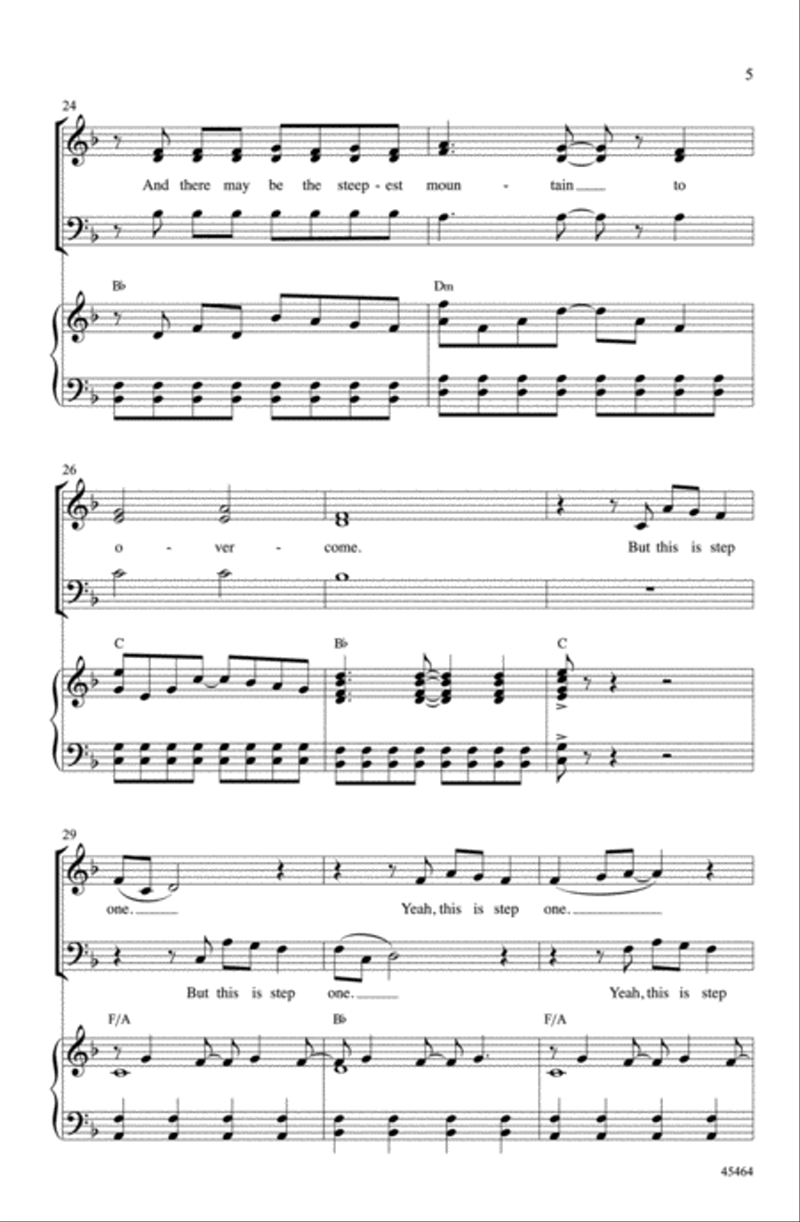 Step One (from the musical Kinky Boots) Choir scores gallery preview page 4