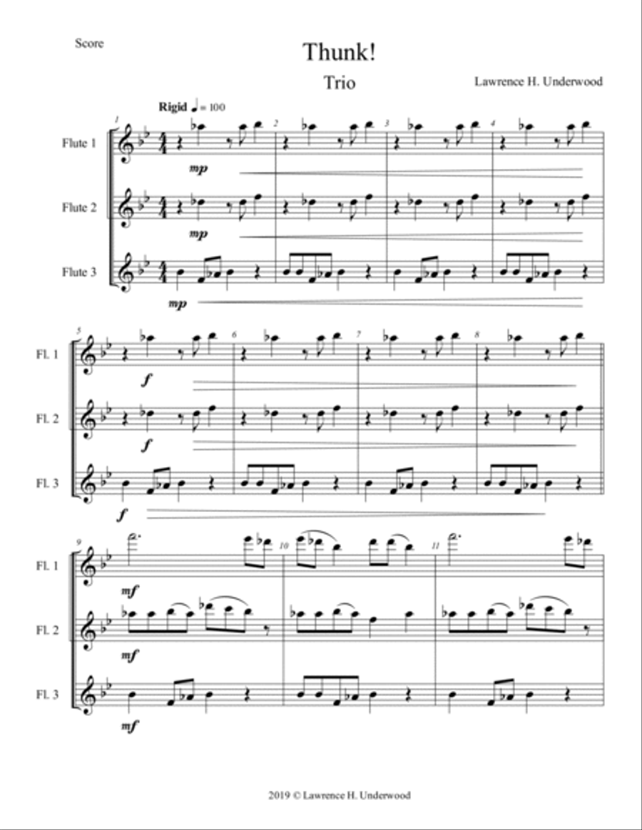 Thunk! Woodwind Trio scores gallery preview page 2