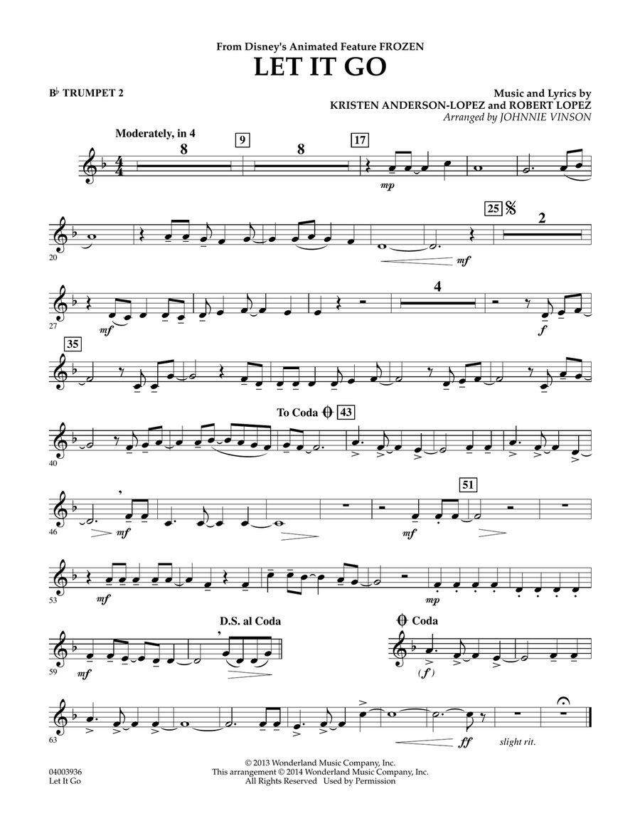 Let It Go - Bb Trumpet 2