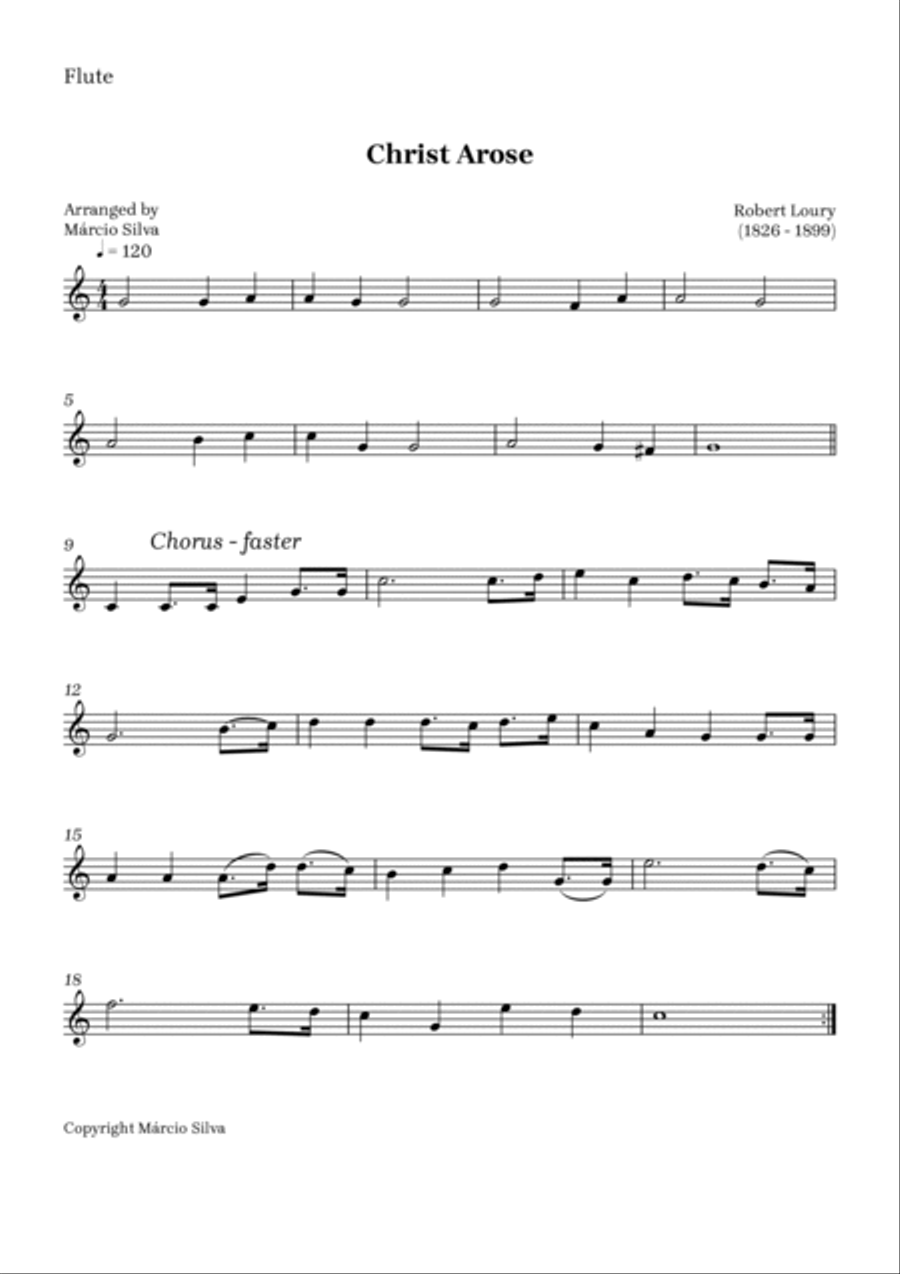 Christ Arose Woodwind Quartet scores gallery preview page 4