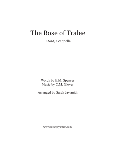 The Rose of Tralee (SSAA, a cappella) arranged by Sarah Jaysmith image number null