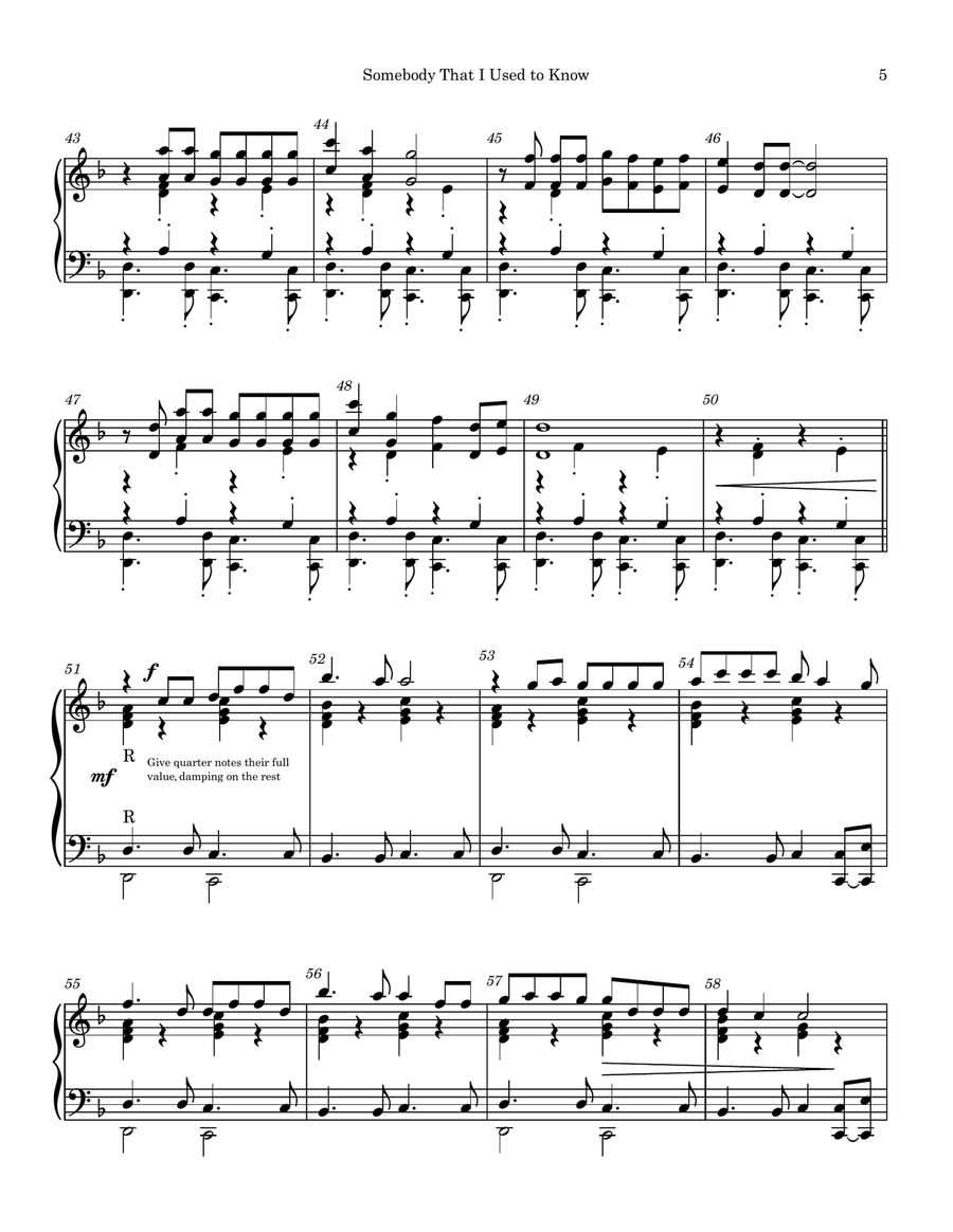 Somebody That I Used To Know Handbell Choir scores gallery preview page 5
