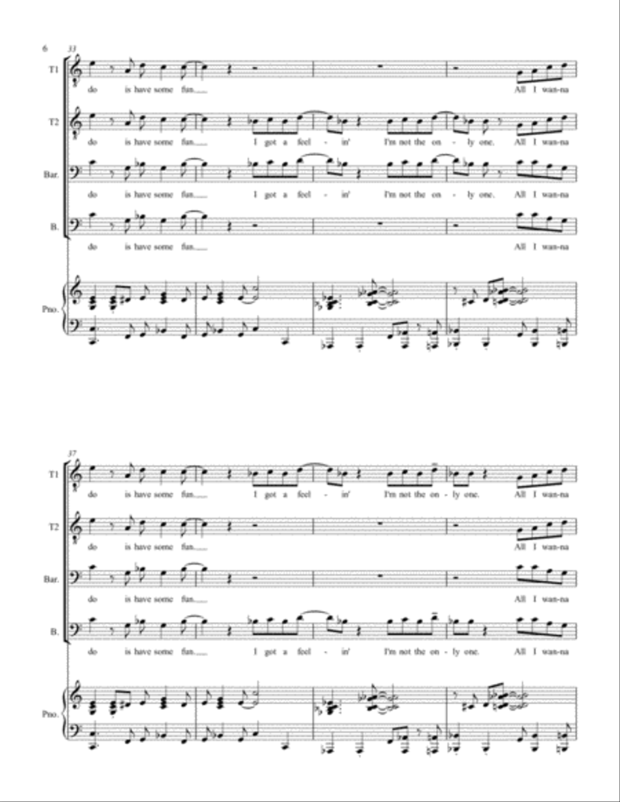 All I Wanna Do TTBB scores gallery preview page 6