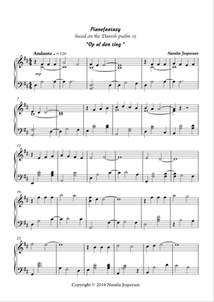 Op al den ting (Fantasy) Op al den ting (Fantasy) Piano Solo scores gallery preview page 1
