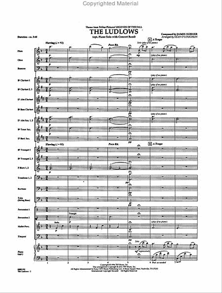 The Ludlows (from Legends of the Fall) Concert Band scores gallery preview page 2