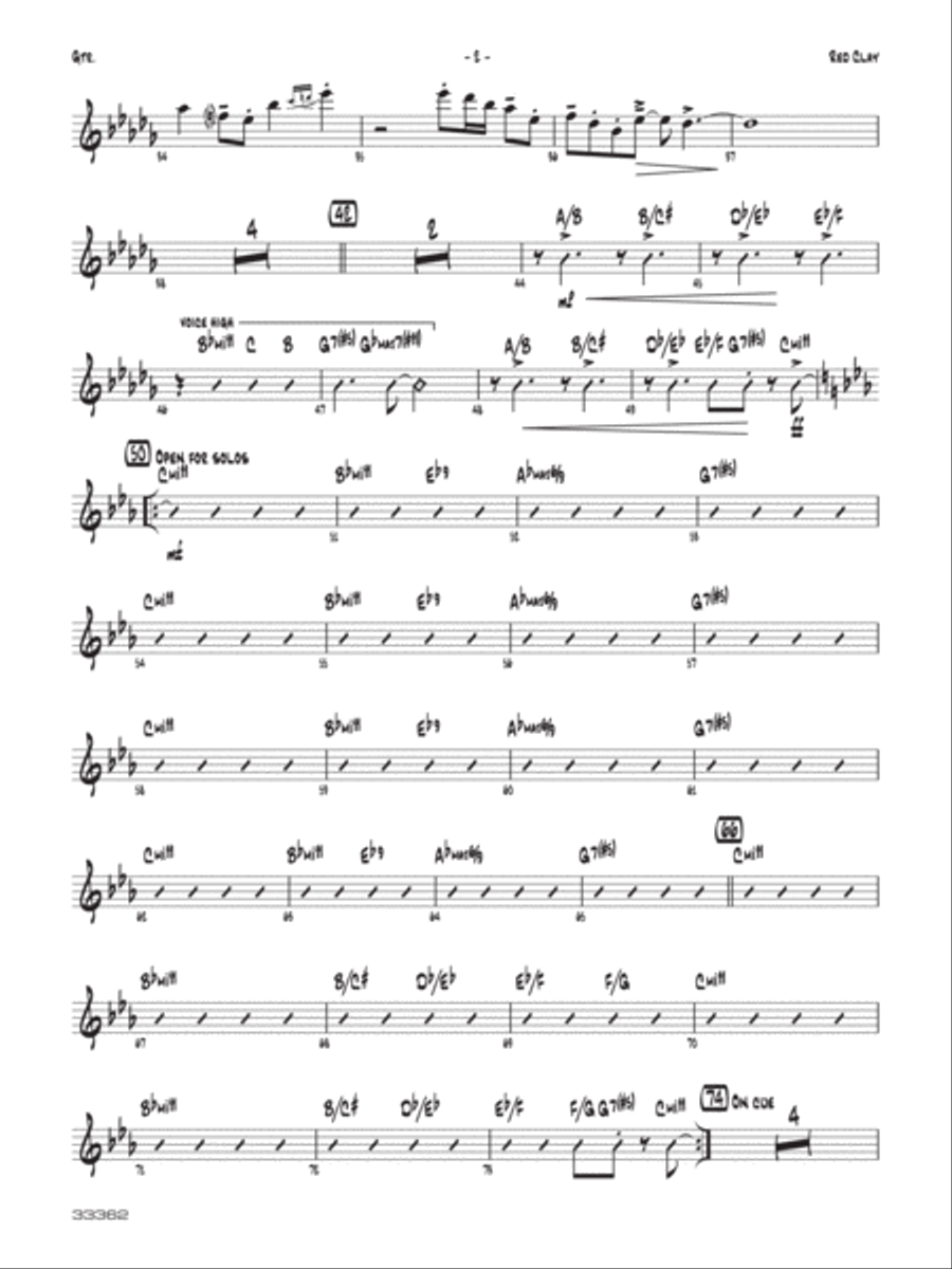 Red Clay: Guitar Red Clay: Guitar Jazz Ensemble scores gallery preview page 2