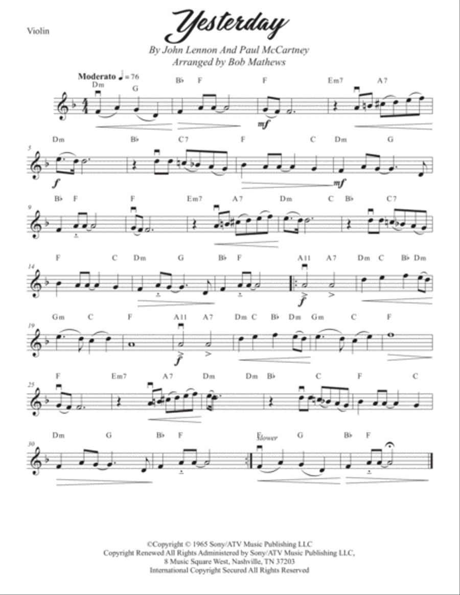 Yesterday String Duet scores gallery preview page 2
