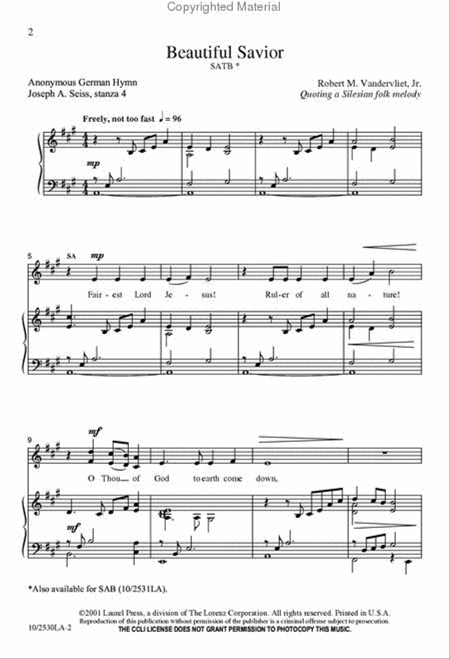 Beautiful Savior 4-Part scores gallery preview page 2