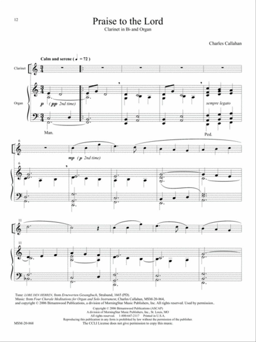 Ten Pieces for Clarinet and Keyboard Clarinet Solo scores gallery preview page 7