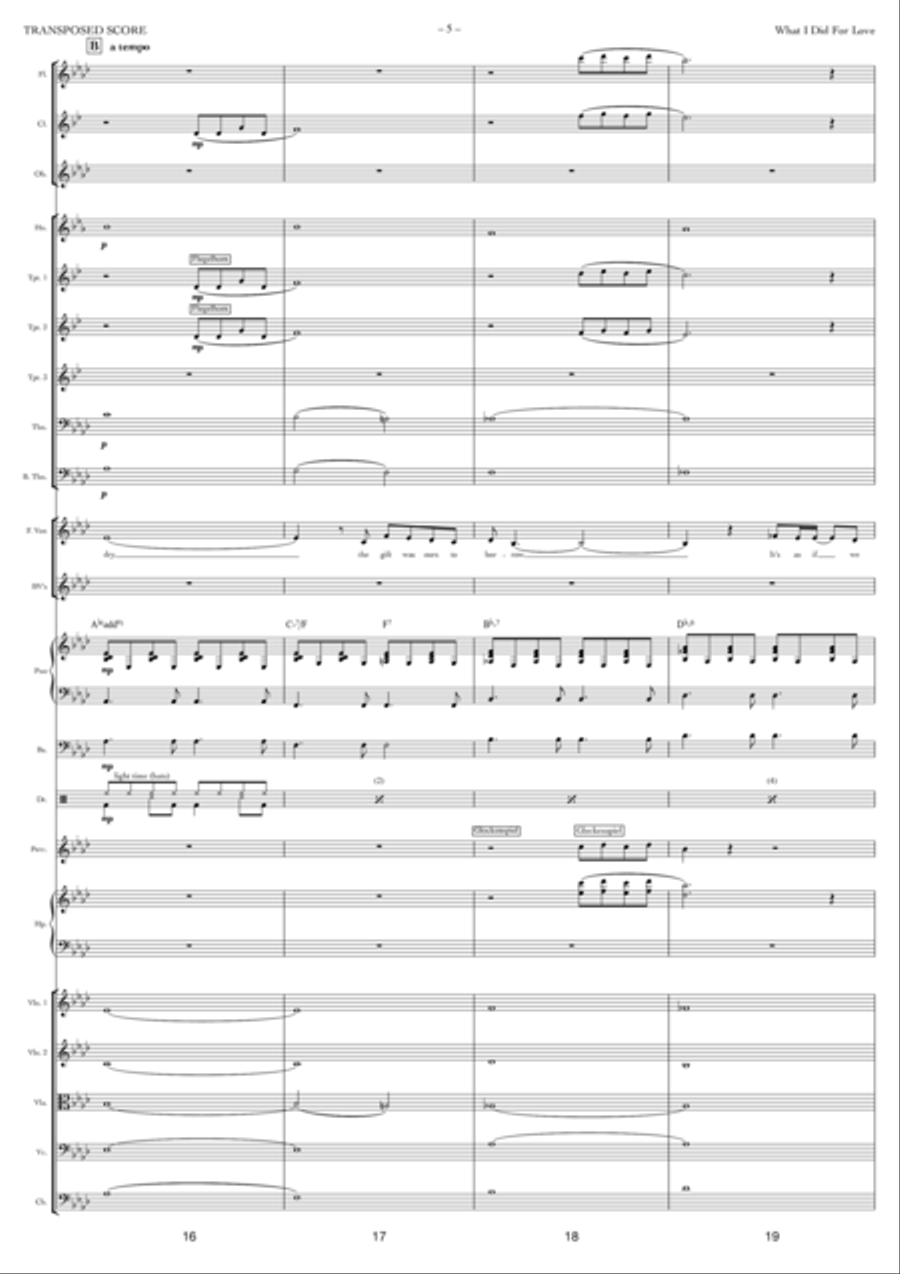 What I Did For Love Full Orchestra scores gallery preview page 5