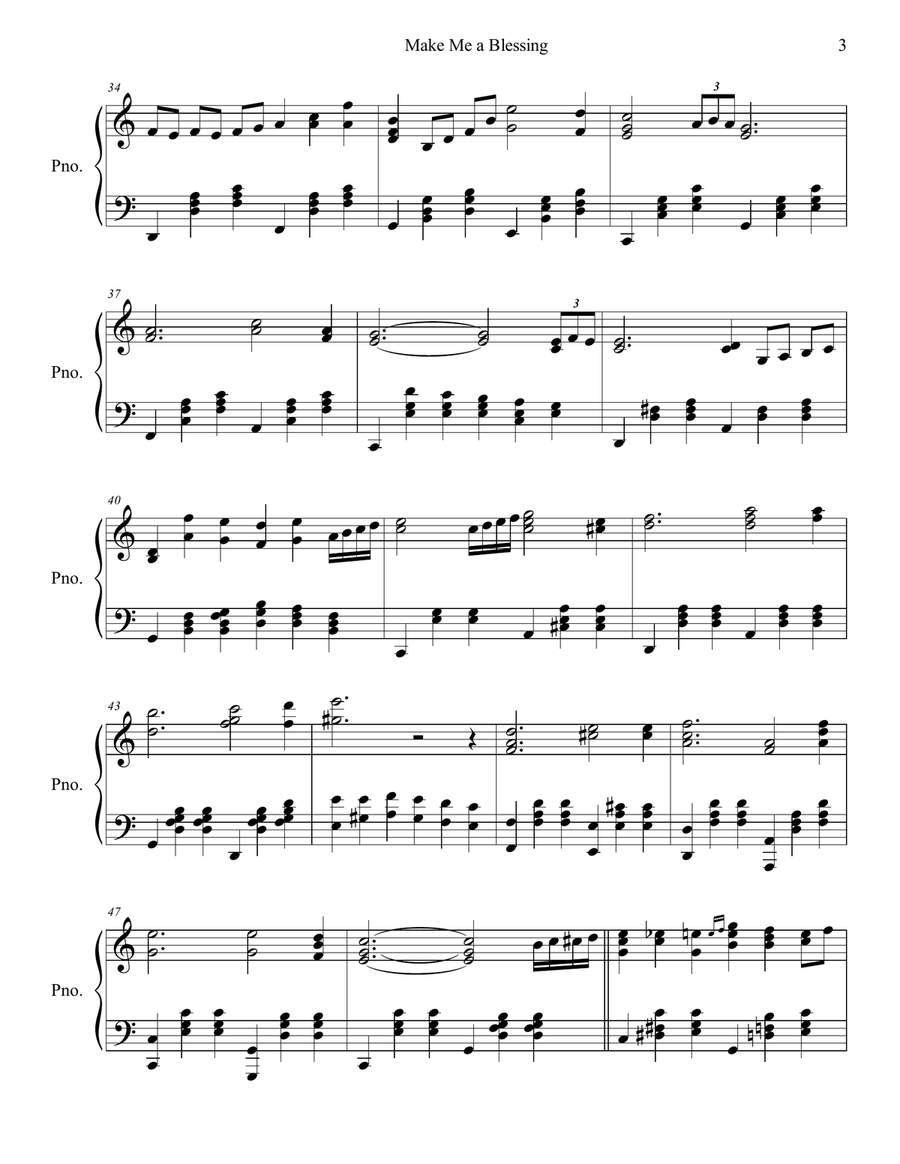 Make Me a Blessing Piano Solo scores gallery preview page 4