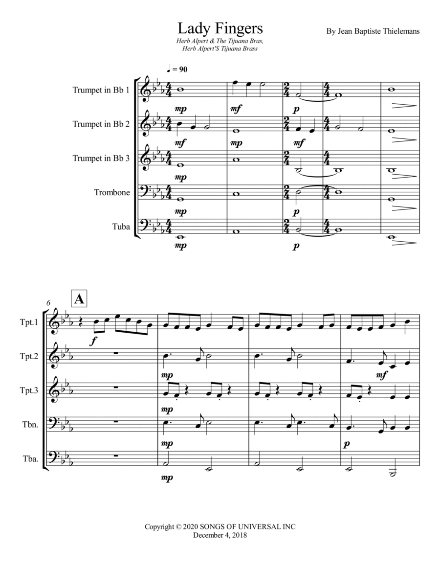 Lady Fingers Brass Ensemble scores gallery preview page 1