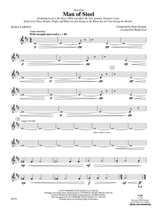 Man of Steel, Suite from: 3rd B-flat Clarinet