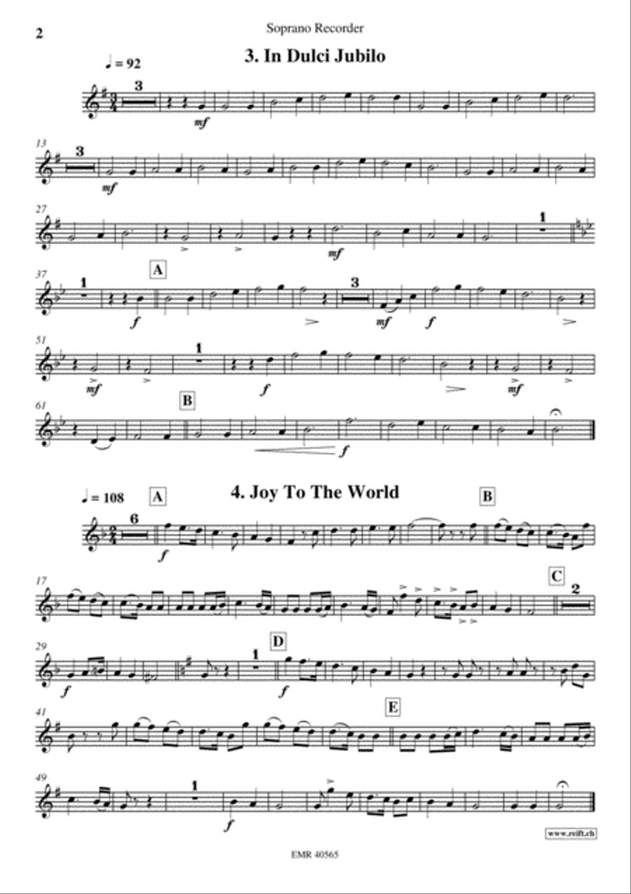 18 Christmas Songs Soprano Recorder scores gallery preview page 3