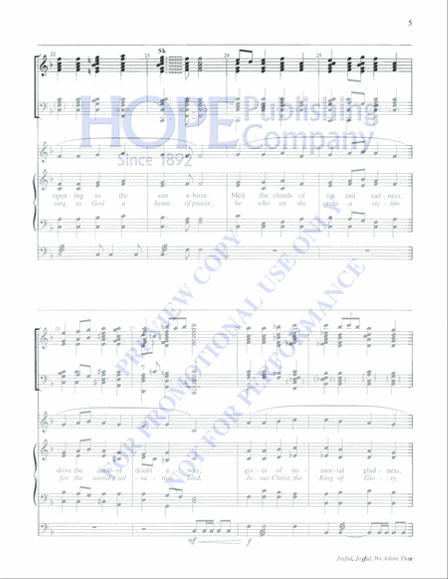 Joyful, Joyful, We Adore Thee 5-Octaves scores gallery preview page 5
