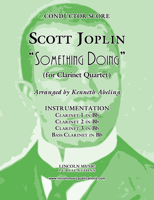 Book cover for Joplin - “Something Doing” (for Clarinet Quartet)