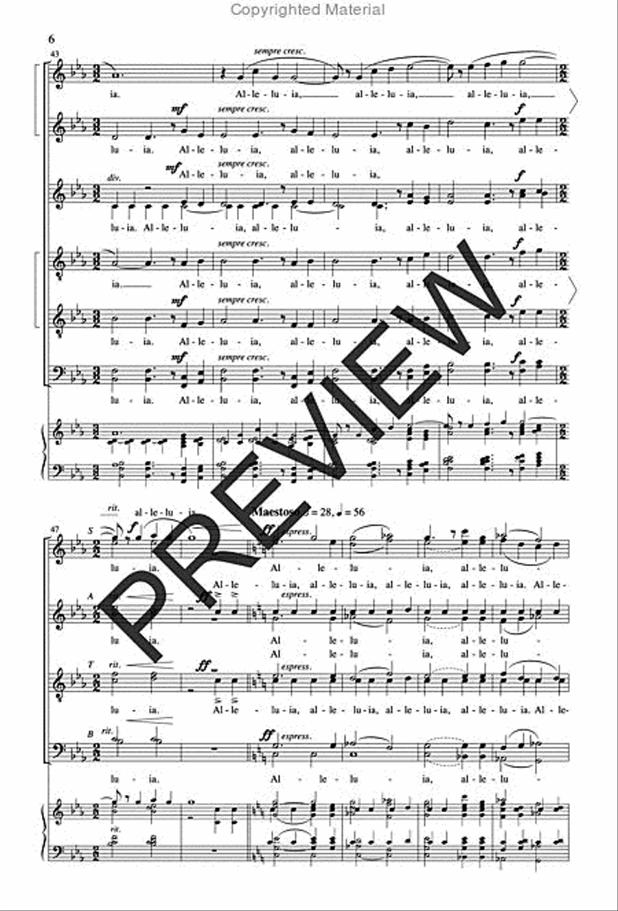 Alleluia SSAATTBB scores gallery preview page 5