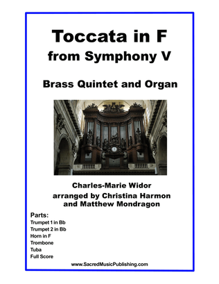 Book cover for Widor Toccata in F from Symphony V for Brass Quintet and Organ