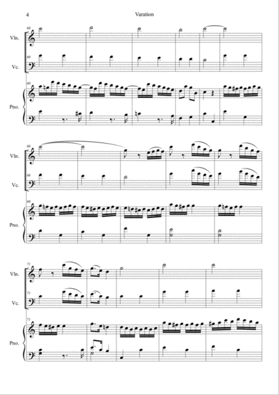 Varations KV.265 Varations KV.265 Piano Trio scores gallery preview page 4
