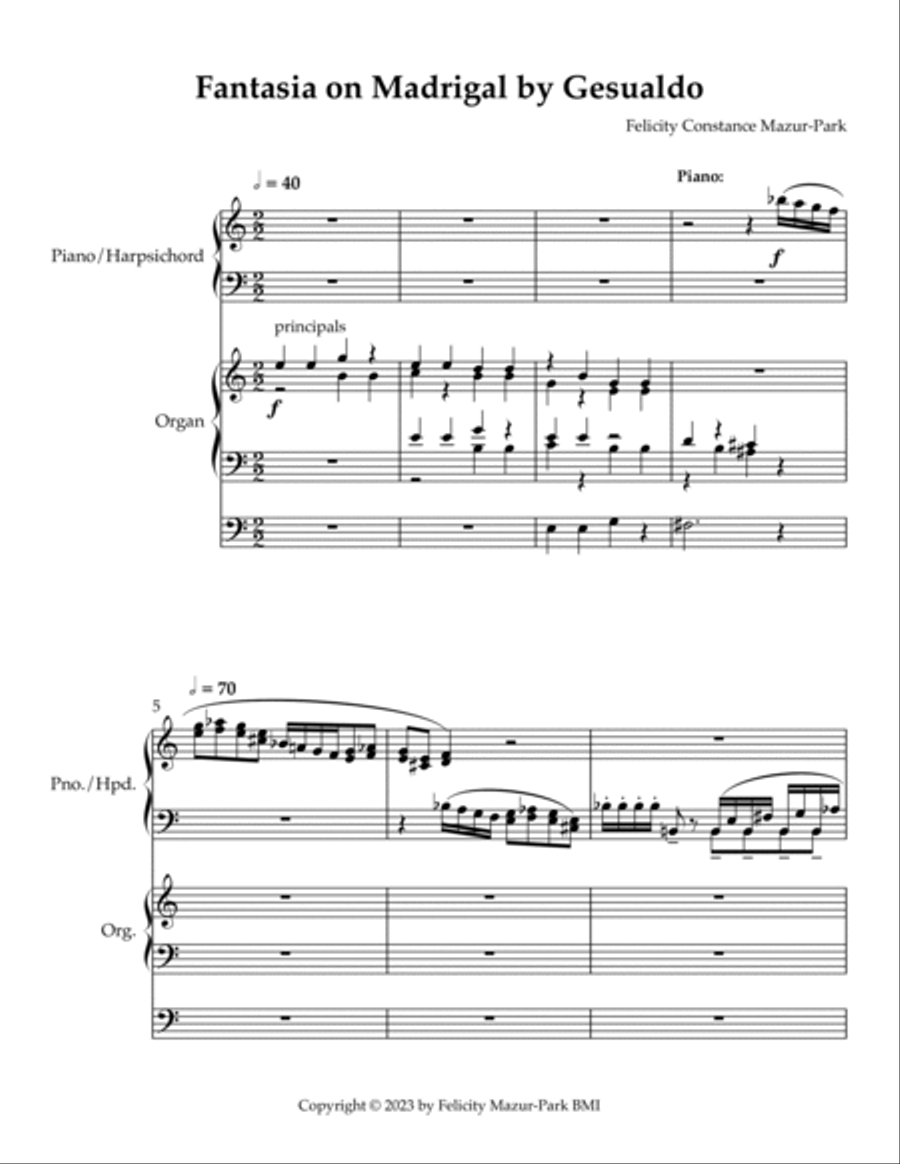 Fantasia on a Madrigal by Gesauldo Choir scores gallery preview page 3