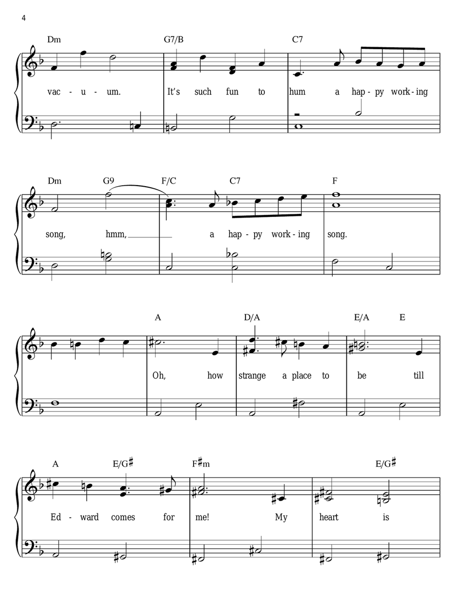 Happy Working Song (from Enchanted) Easy Piano scores gallery preview page 4