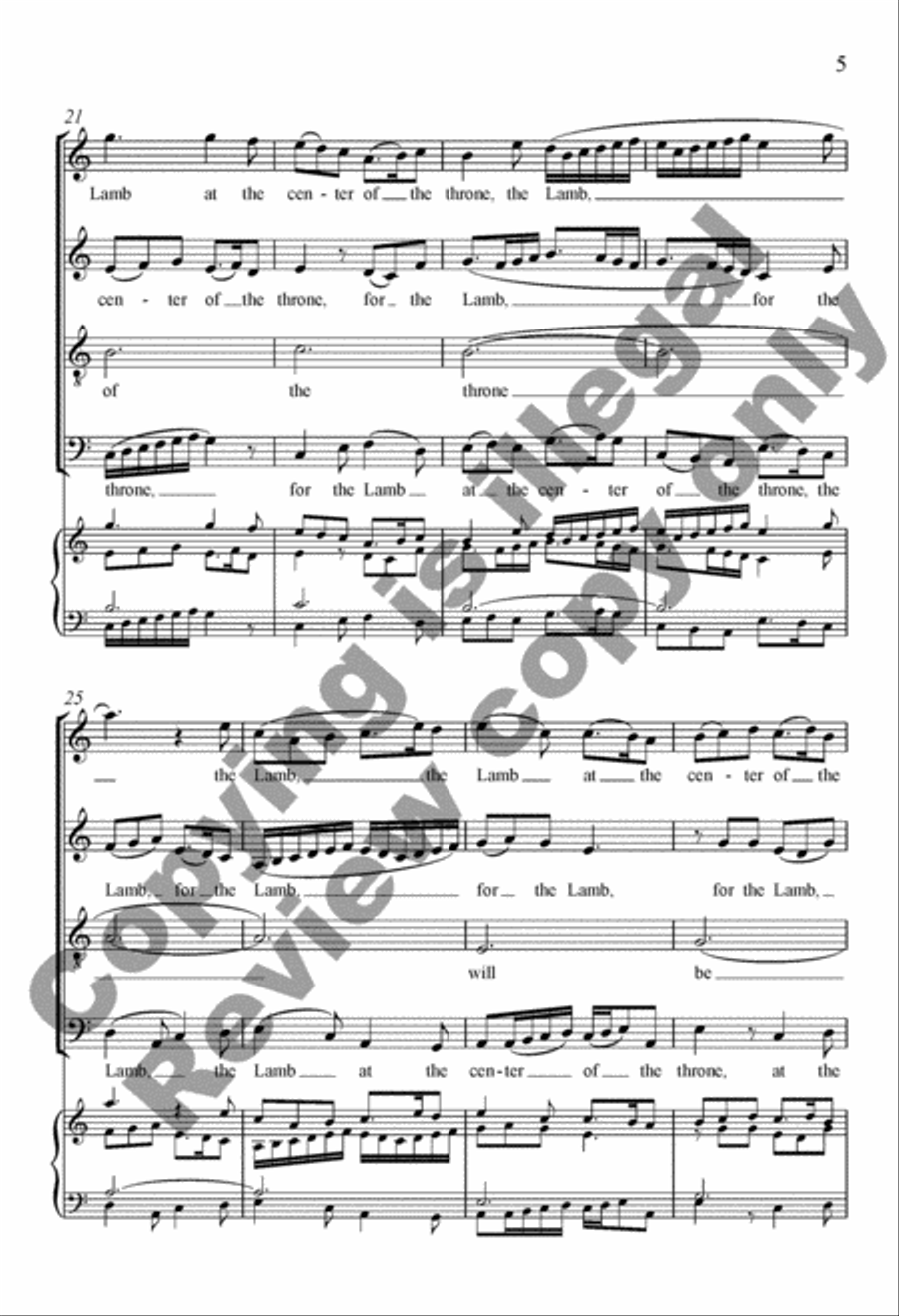 For the Lamb Will Be Their Shepherd 4-Part scores gallery preview page 4