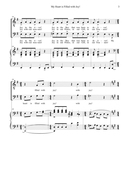 My Heart is Filled with Joy : a Christmas Carol for Cambiata Choir (TTB) & Piano image number null